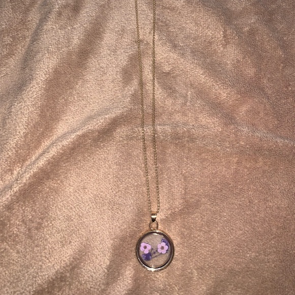 Etsy Pressed Flower Glass Necklace Boho - Picture 6 of 8